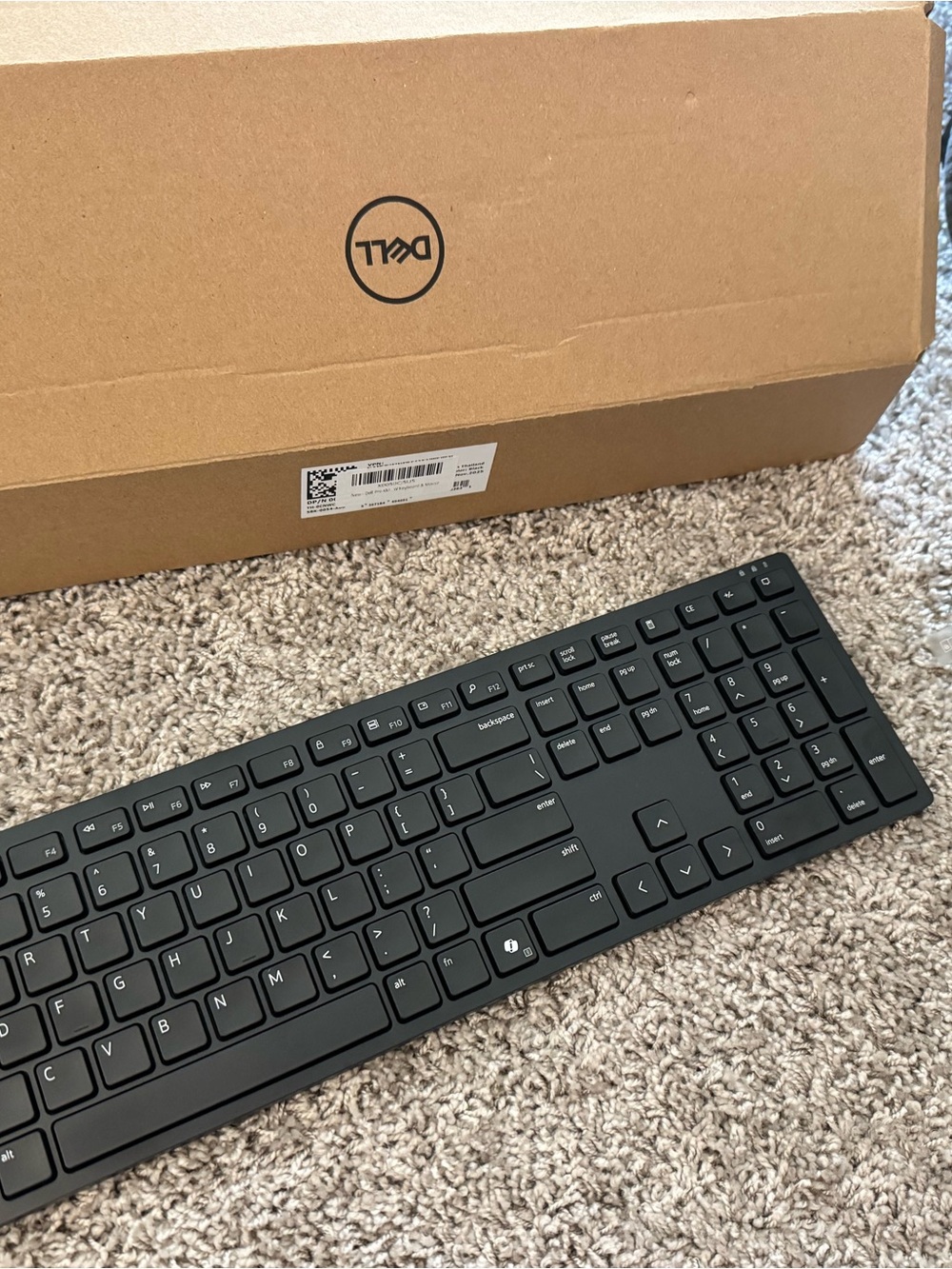 Dell Black Slim Wireless Full-Size Keyboard with Numeric Keypad